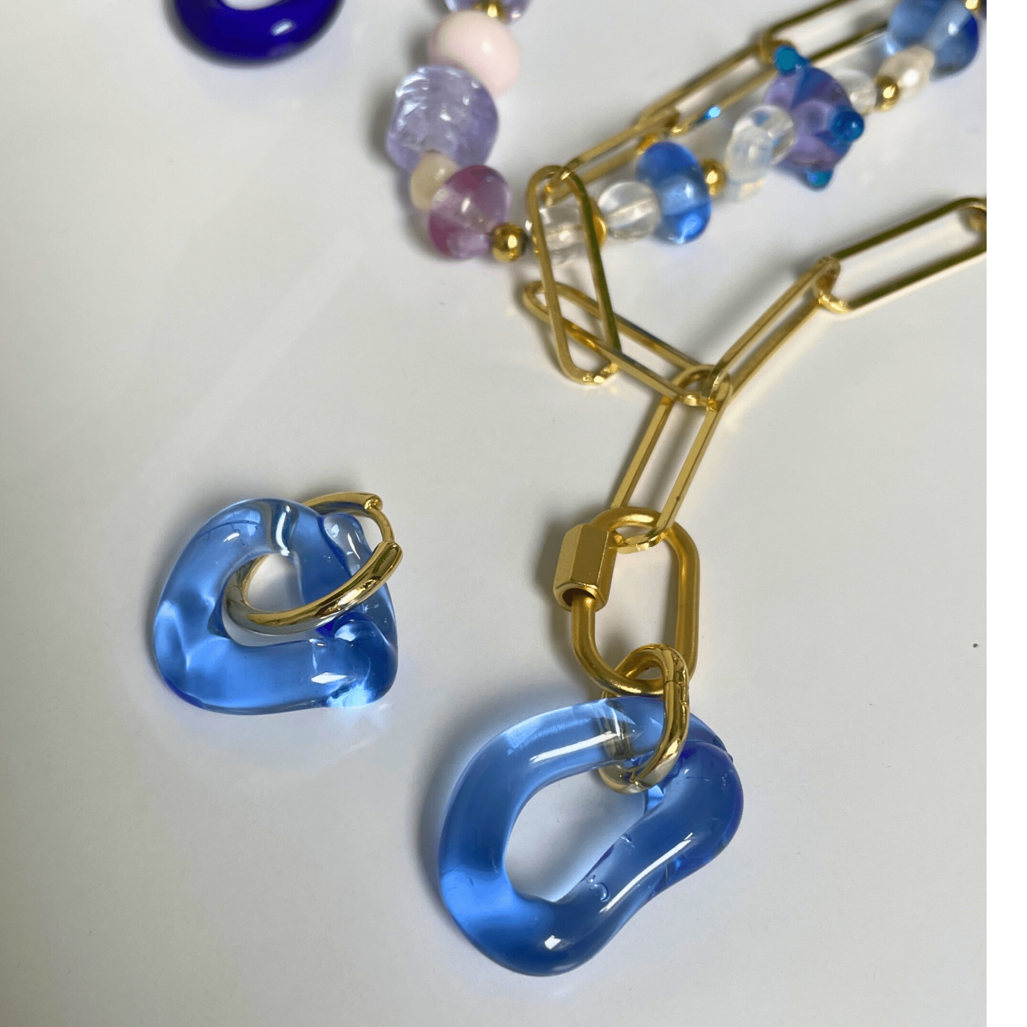 Melt - Sky Blue - Murano Glass Drop - Easthope Studio - Murano Glass