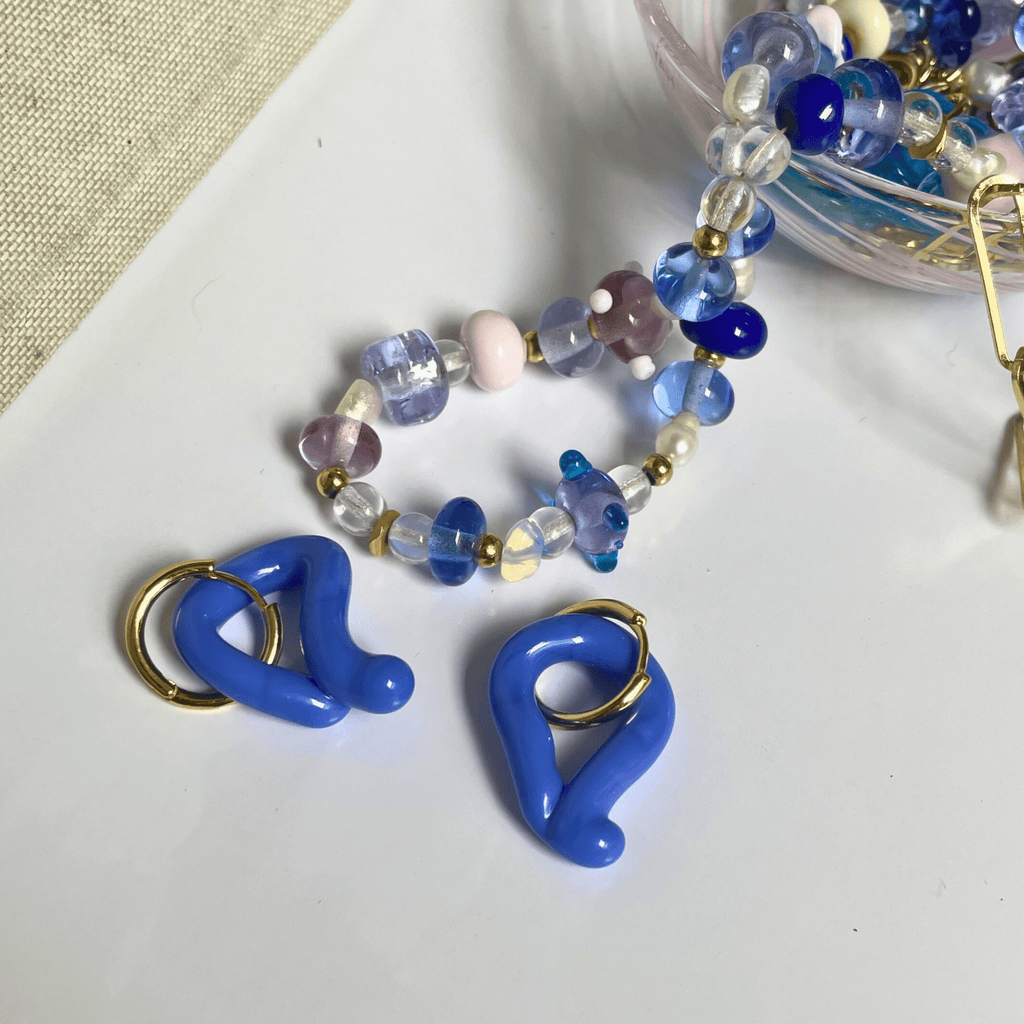 Melt - Solid Periwinkle Lilac - Murano Glass Drop - Easthope Studio - Murano Glass