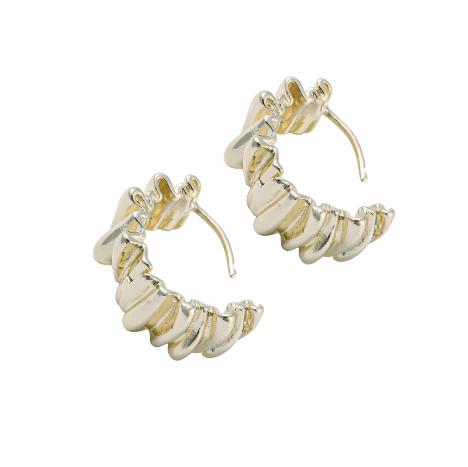 Mila Wave Hoop Earrings - 14k Gold Plate - Easthope Studio - 