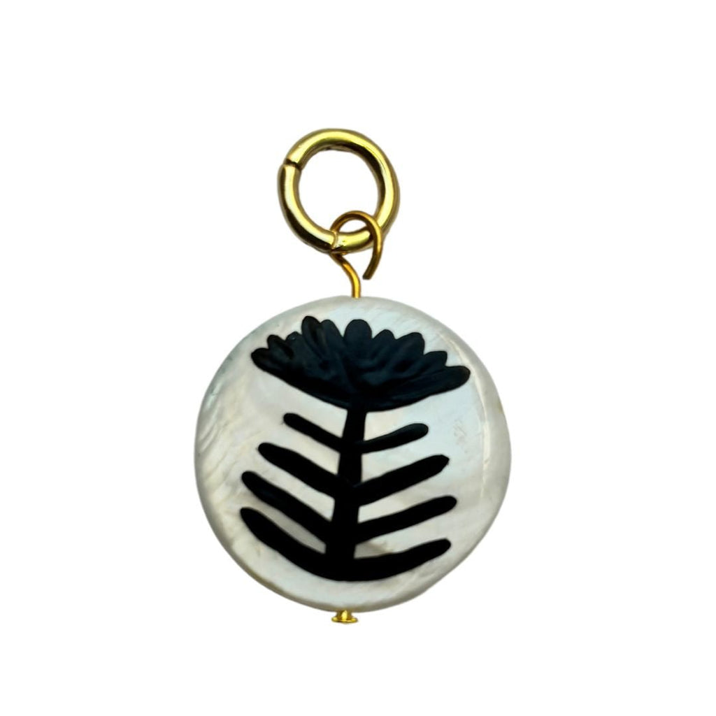 Mollie V - Hand - painted Shell and 18k Gold Clip on Charms - 023 - Easthope Studio - 