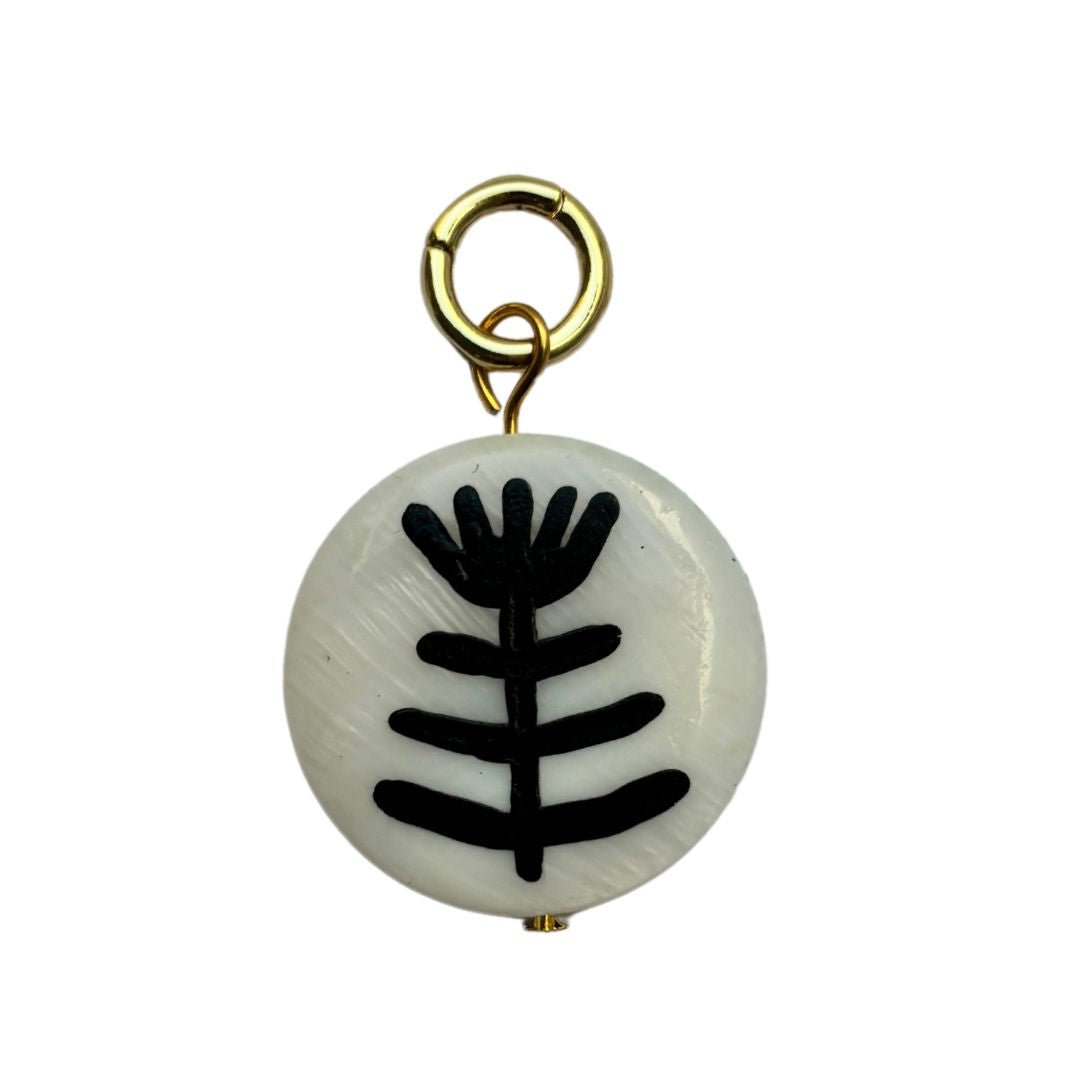 Mollie V - Hand - painted Shell and 18k Gold Clip on Charms - 023 - Easthope Studio - 