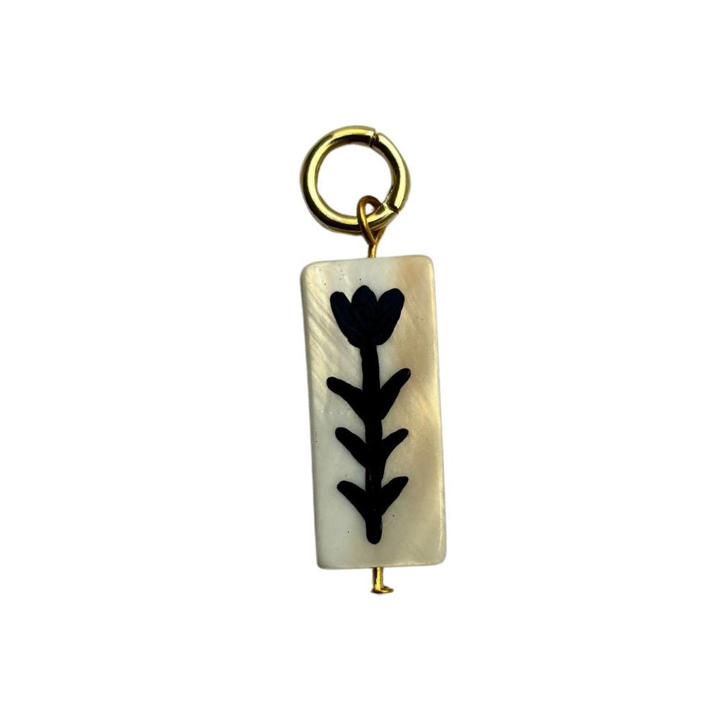 Mollie V - Hand - painted Shell and 18k Gold Clip on Charms - 024 - Easthope Studio - 