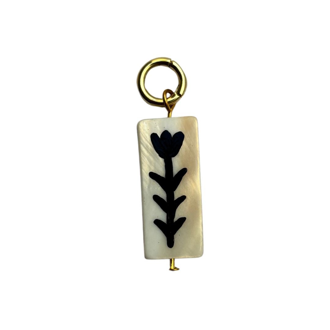 Mollie V - Hand - painted Shell and 18k Gold Clip on Charms - 024 - Easthope Studio - 