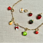 Murano Glass Food Charm Necklace - Pick Your Own - 7 Charms - Easthope Studio - Everyday Gold Necklace