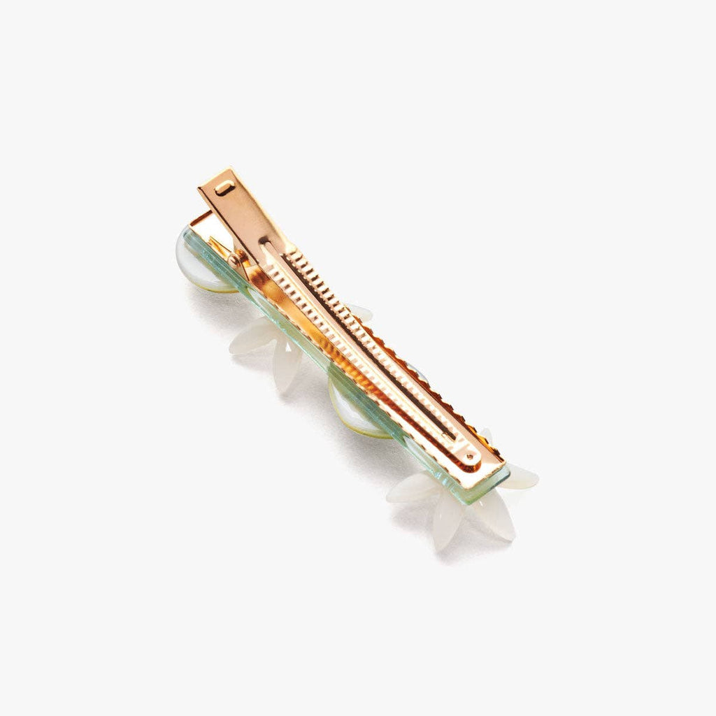 Nymphaea White Lotus Flowers Acetate Alligator Hair Clip - Easthope Studio - 