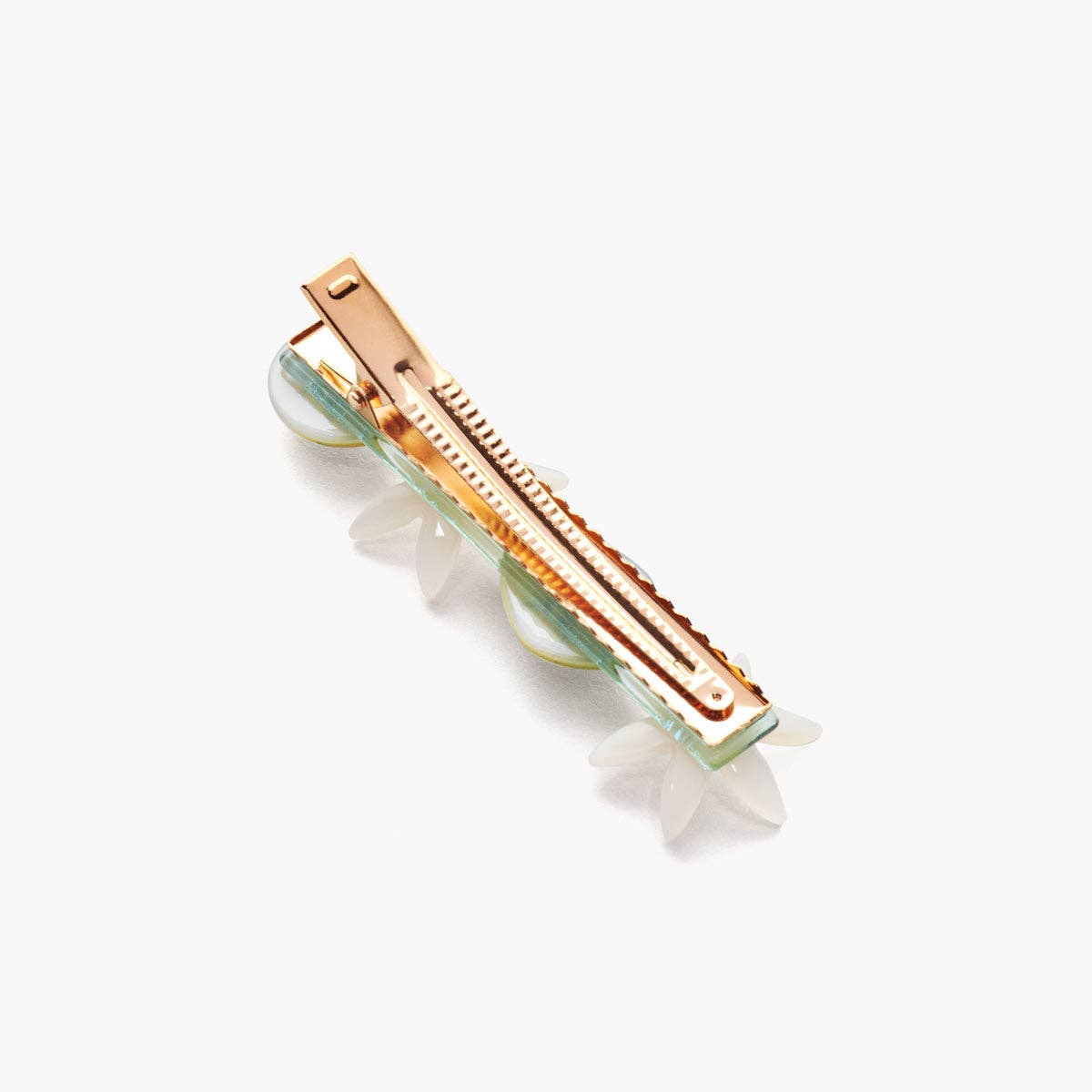 Nymphaea White Lotus Flowers Acetate Alligator Hair Clip - Easthope Studio - 