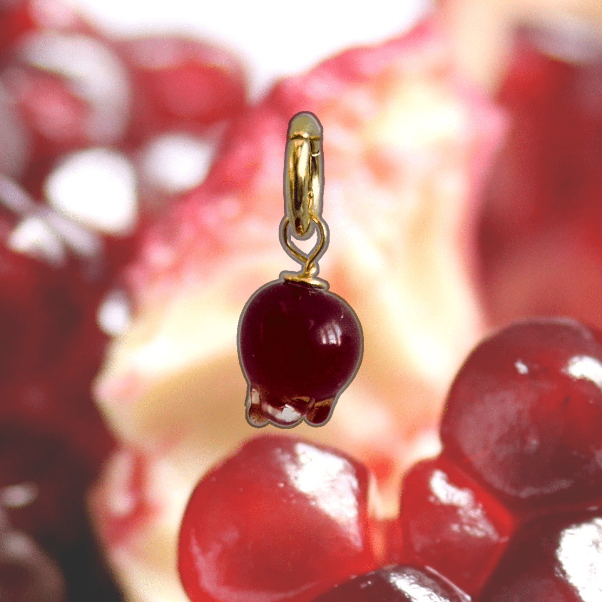 Pomegranate - Murano Glass Food Charm - Easthope Studio - 