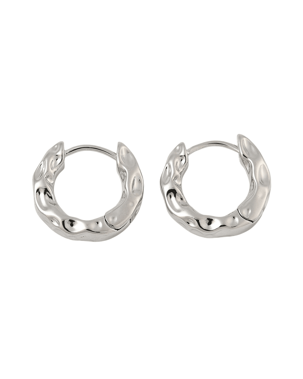 Pre - Order - Textured Platinum Plated Hoops - Easthope Studio - Everyday Good Hoops