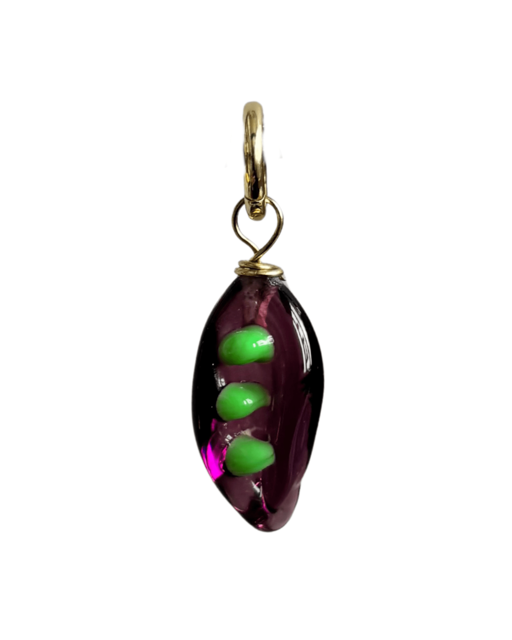 Purple Peas - Murano Glass Food Charm - Easthope Studio - 