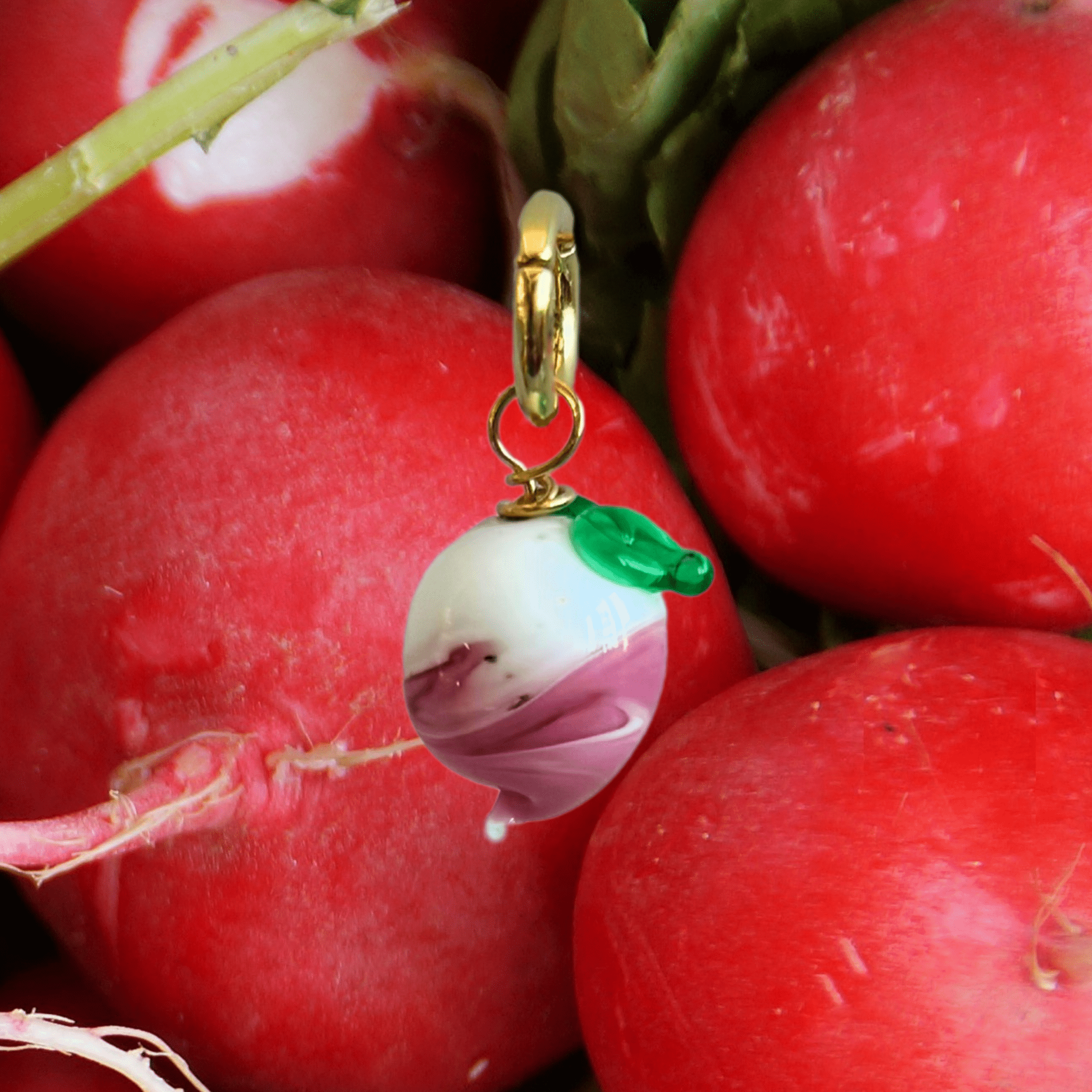 Radish - Murano Glass Food Charm - Easthope Studio - 