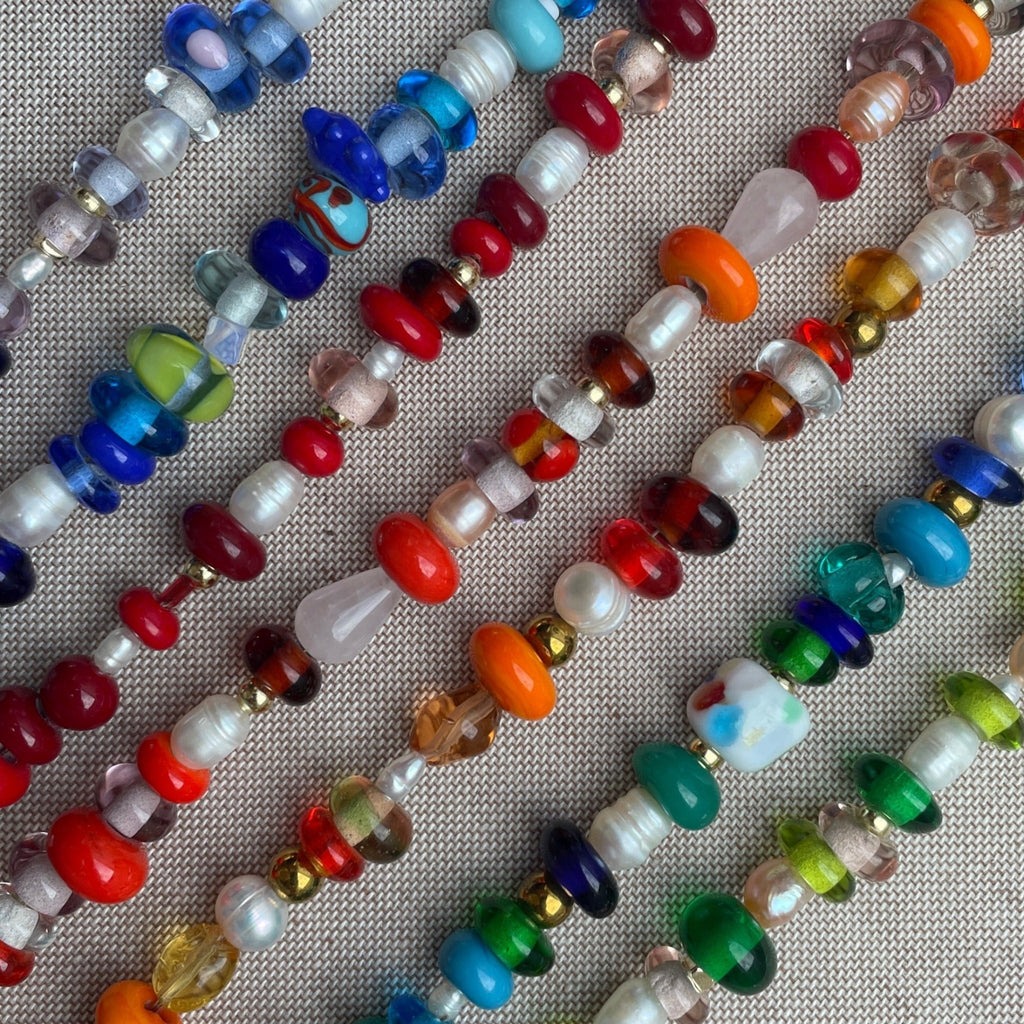 Selma - Glass Bead Necklace - Easthope Studio - Murano Glass