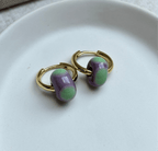 Speckled Glass Beads - Seafoam on Lilac - Easthope Studio - Murano Glass