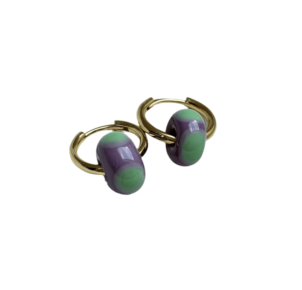 Speckled Glass Beads - Seafoam on Lilac - Easthope Studio - Murano Glass