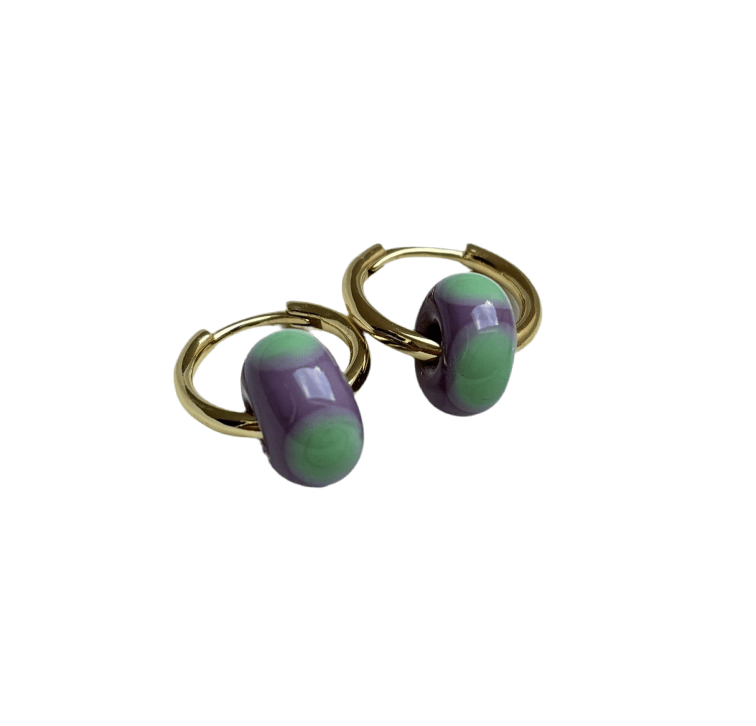 Speckled Glass Beads - Seafoam on Lilac - Easthope Studio - Murano Glass