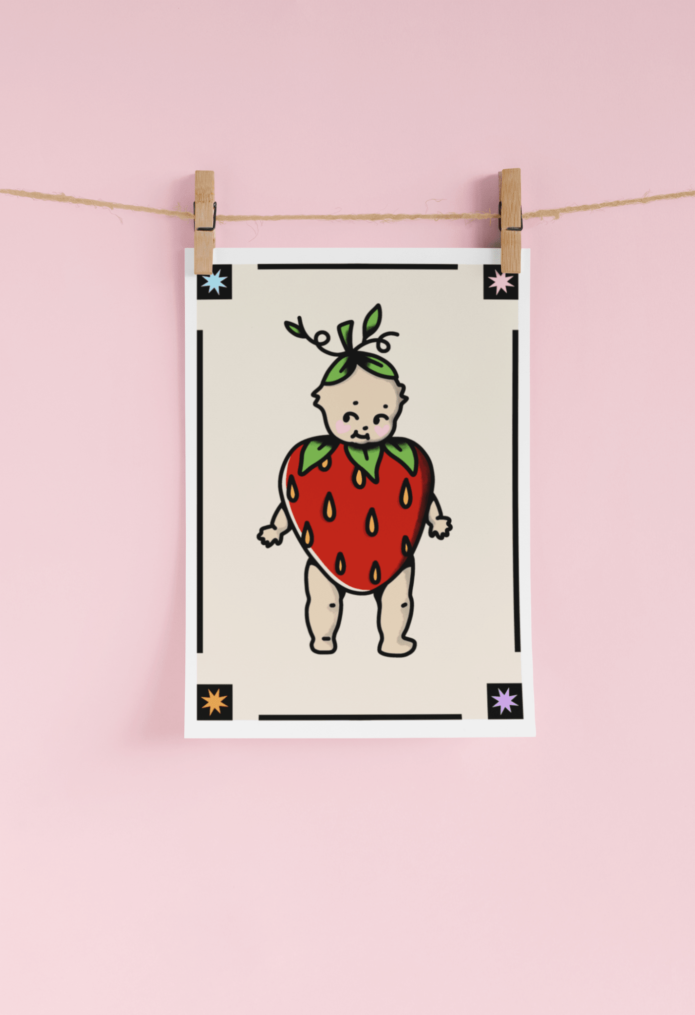 Strawberry Kewpie Print A5 - Easthope Studio - 