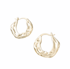 The Evie - Textured Gold Earring - Easthope Studio - Everyday Gold Hoops