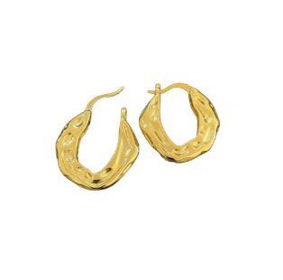 The Evie - Textured Gold Earring - Easthope Studio - Everyday Gold Hoops