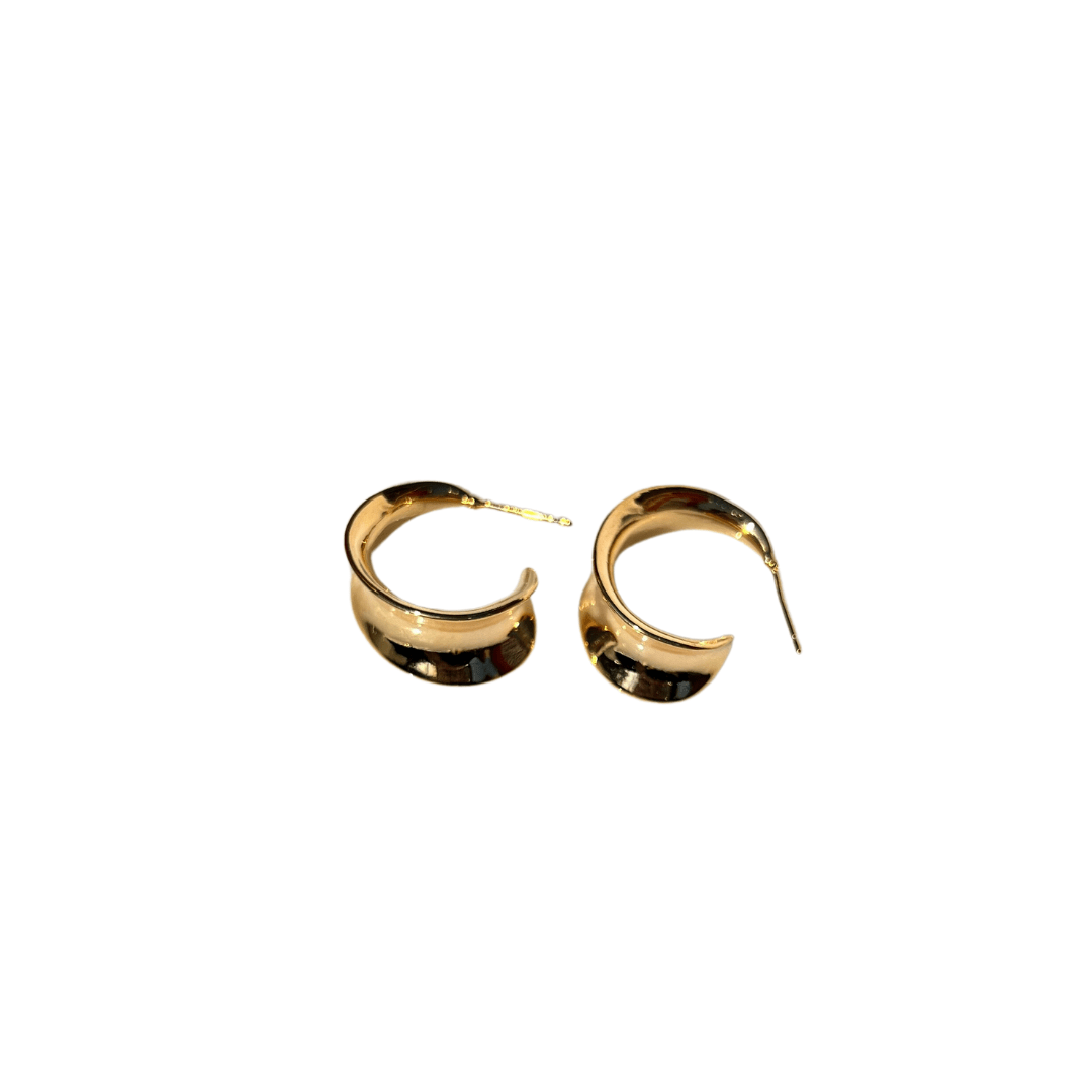 The Grace - Gold Plated Curved Stud Hoop - Easthope Studio - Everyday Gold Hoops