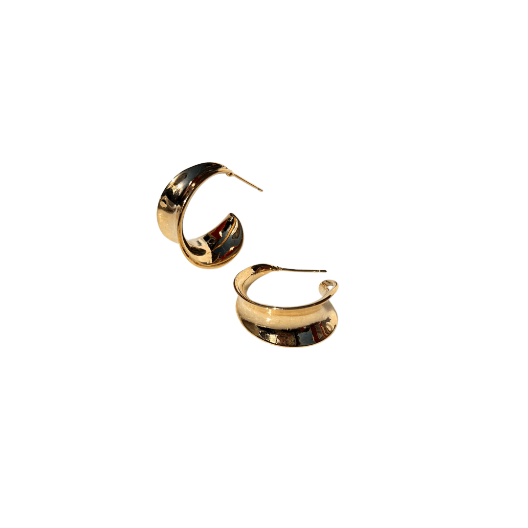 The Grace - Gold Plated Curved Stud Hoop - Easthope Studio - Everyday Gold Hoops