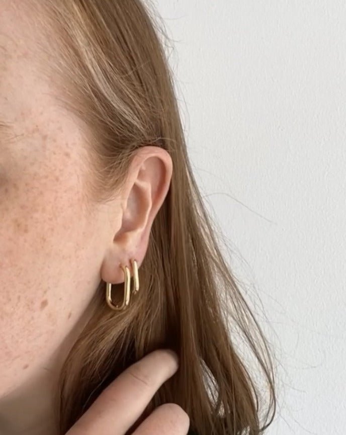 Large Oval Gold Hoop Earrings - Easthope Studio - Everyday Gold Hoops